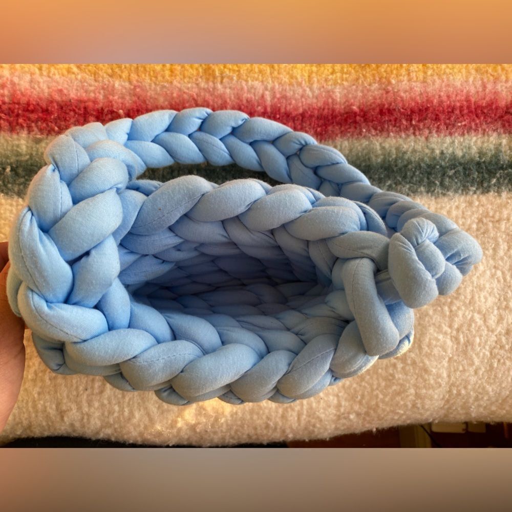 Handmade Crochet Baby Blue Handbag - Picture 2 of 6